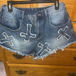 Distressed Denim Women Shorts